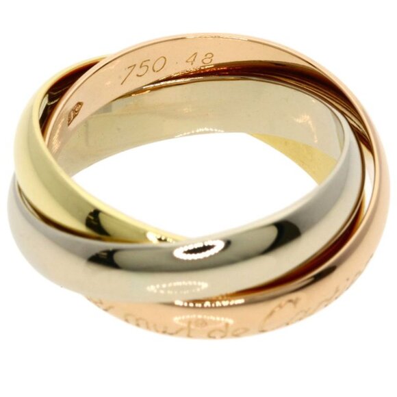 Cartier Trinity 48 Ring 18K Yellow Gold 18K White Pink - Picture 4 of 8